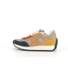 basket bleu, beige et jaune en cuir